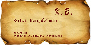 Kulai Benjámin névjegykártya